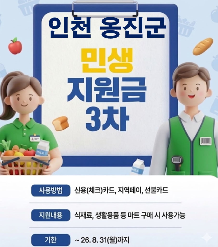 옹진군 민생지원금 3차 어디서 사용하나요? 옹진군 민생지원금 3차 어디서 사용하나요?